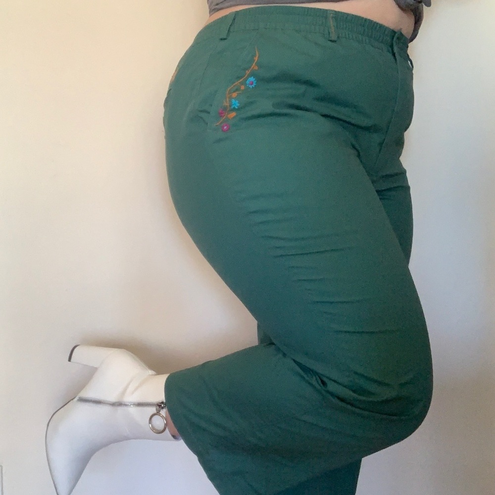 Self-embroidered Pants